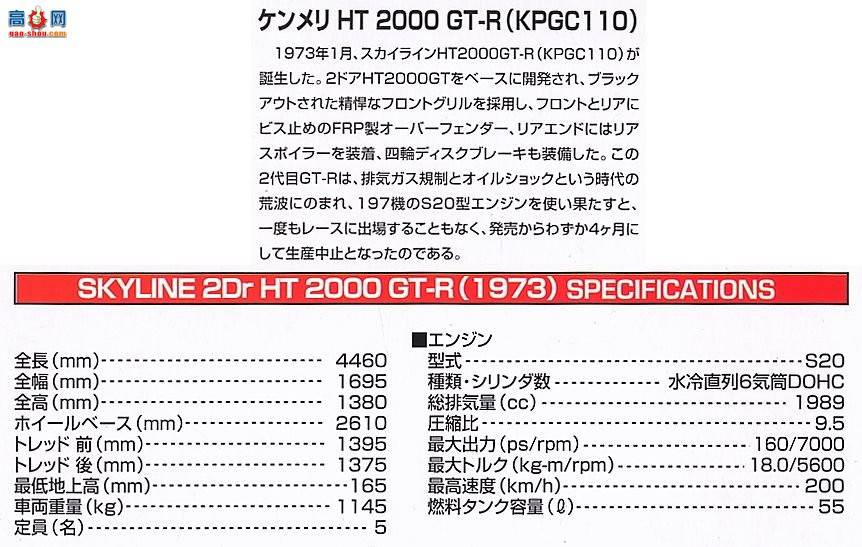 ൺ Ԥɫ 11 040737 ¼˹HT2000 GT-R KPGC110