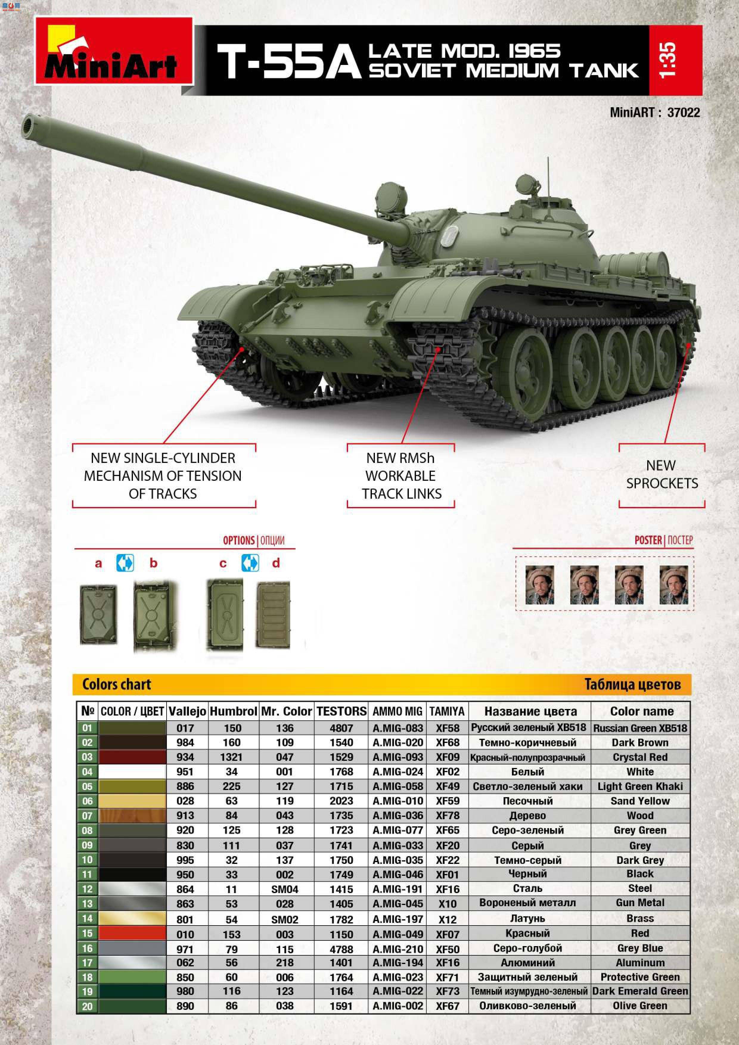 MiniArt ̹ 37022 T-55A  1965 ڹ