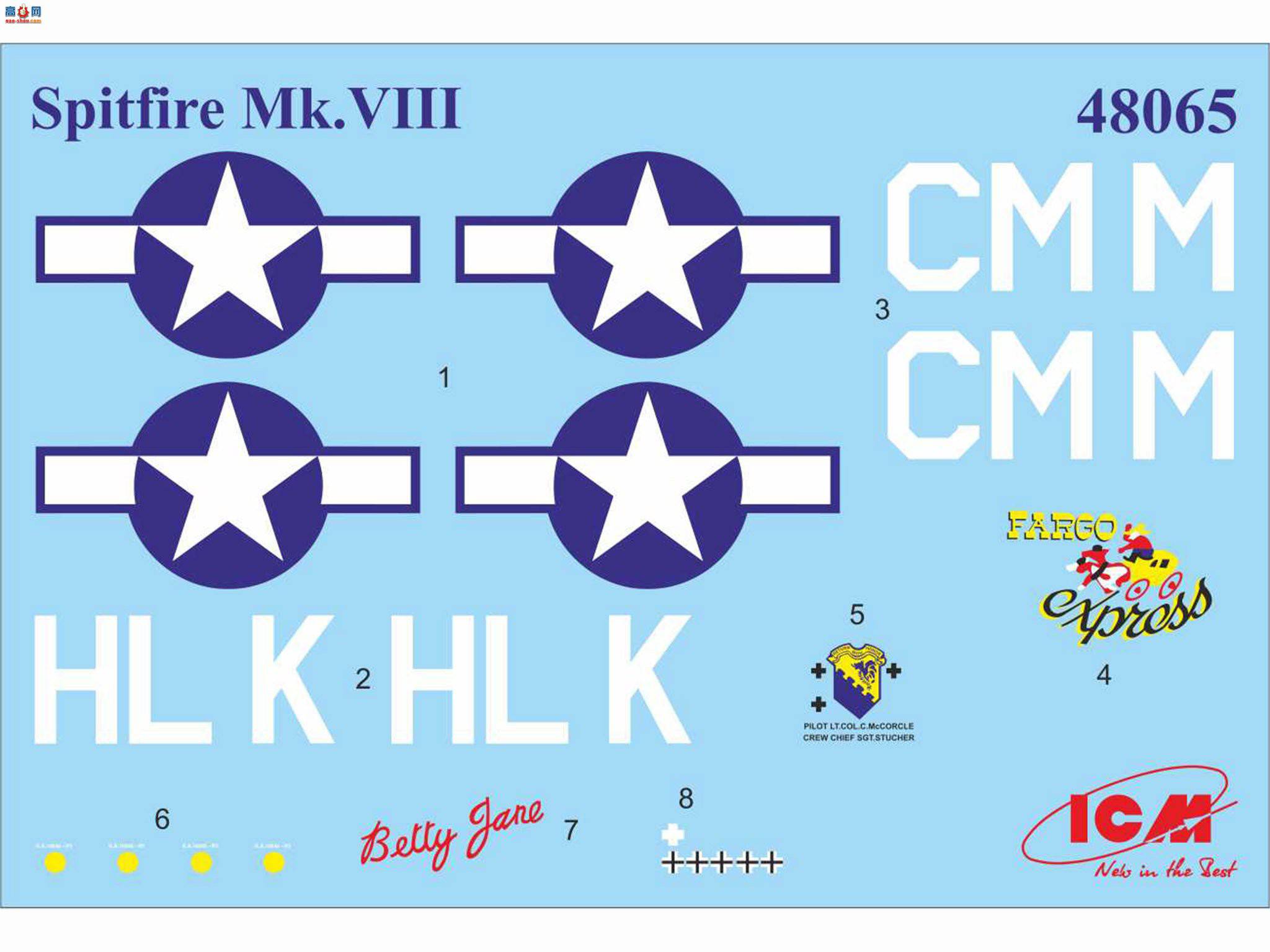 ICM 战斗机 48065 二战美国空军战斗机 喷火 Mk.VIII