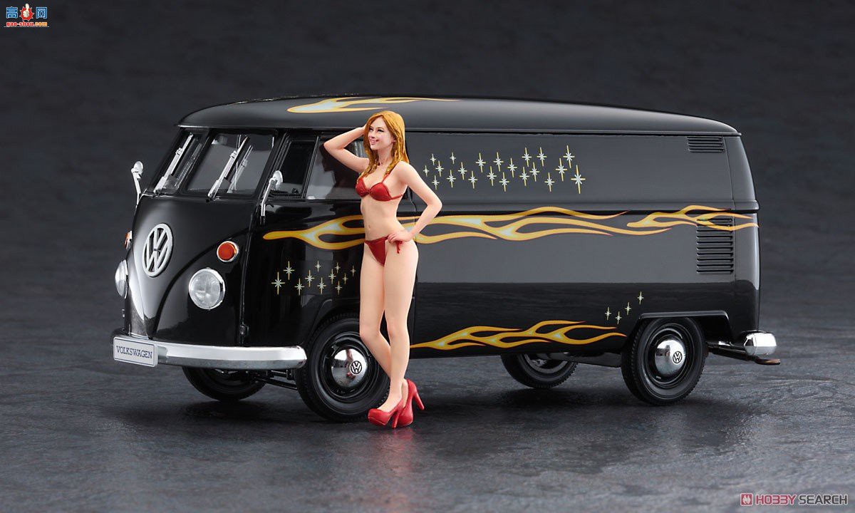 ȴ  SP494 Volkswagen Type 2 Delivery Van `Fire Pattern` Blonde Girl...