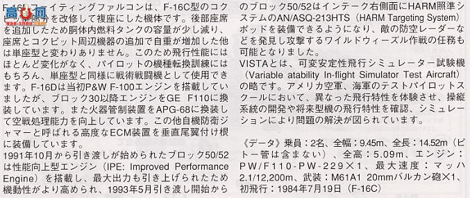 长谷川 战斗机 00358 F-16D 战隼“VISTA”