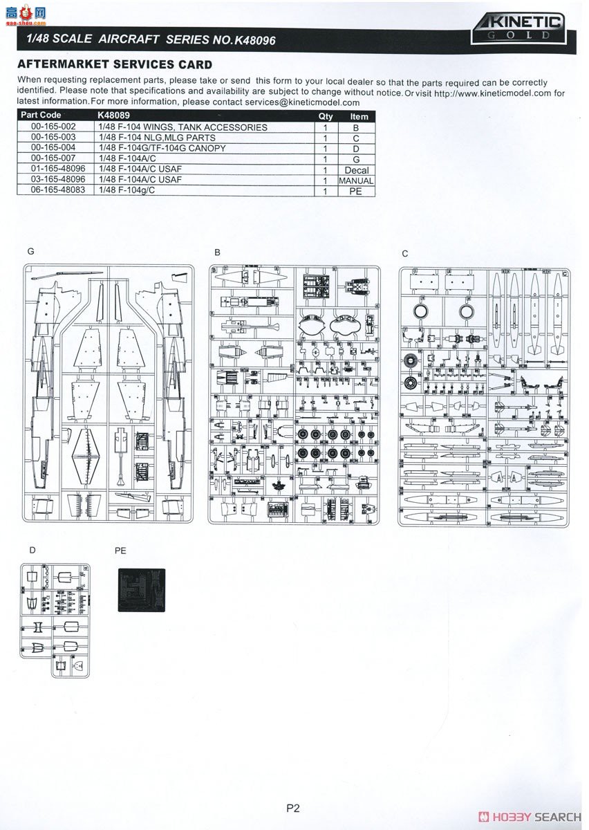 KINETIC 48096 F-104A/C վǼս