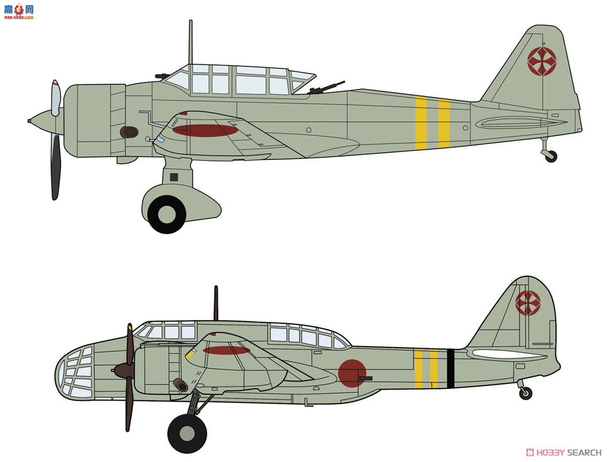 长谷川 02211 三菱 Ki-51 &amp; 三菱 Ki-48 双引擎轻型轰炸机 `和田飞行学校`（2机）