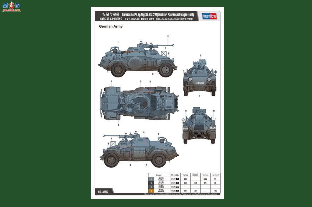 HobbyBoss װ׳ 83813 ¹Le.Pz.Sp.Wg(Sd.Kfz.221)װ׳-