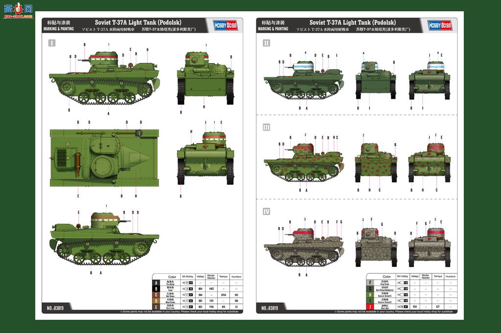 HobbyBoss ̹ 83819 T-37ˮ½̹(˹˳)-