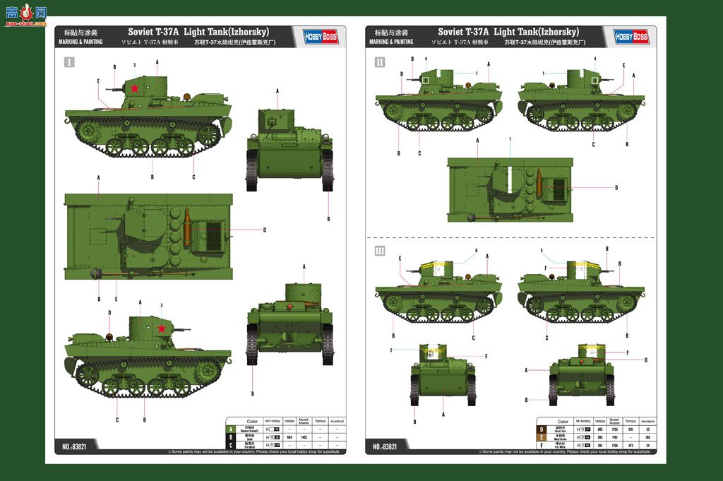 HobbyBoss ̹ 83821 T-37ˮ½̹(Ȼ˹˳)-