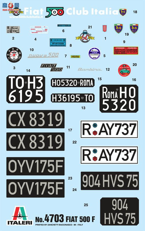  ITALERI  4703  500F 1968-