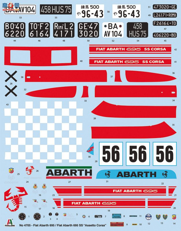  ITALERI  4705  ˹ 695SS/Asset Corsa-