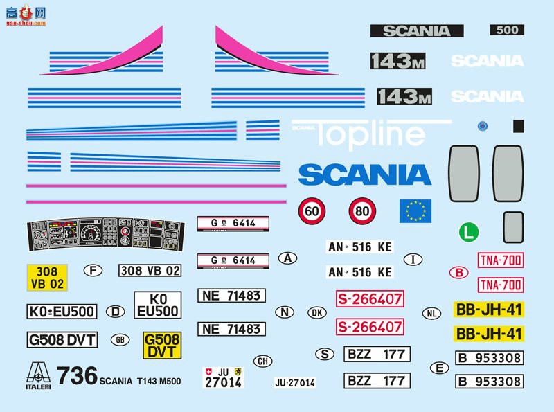  ITALERI  0736 ˹ T 143MM 500 -