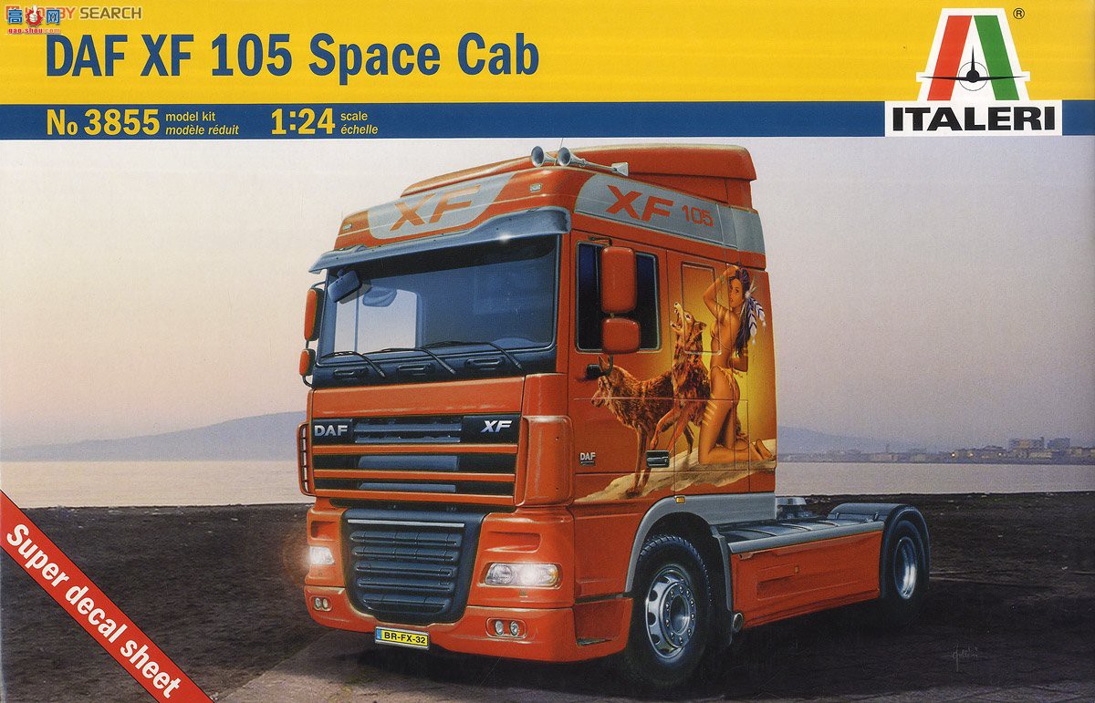 意大利 ITALERI 卡车 3855 DAF XF105 太空驾驶室-